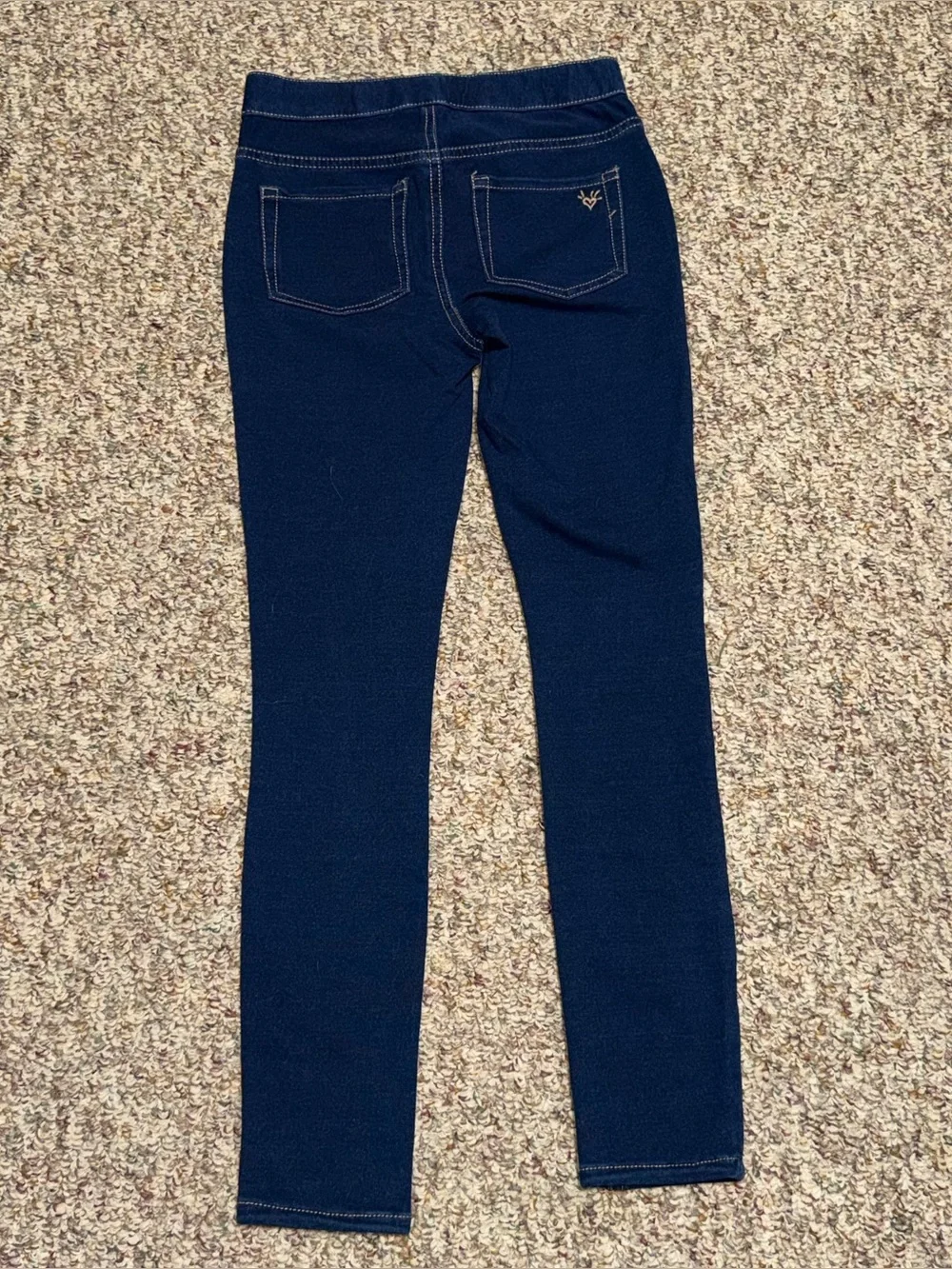 NWT Justice Girls' size 13 leggings Dark Blue Knit Denim Jeggings